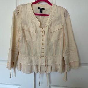 DKNY Linen Jacket with Silk Trim